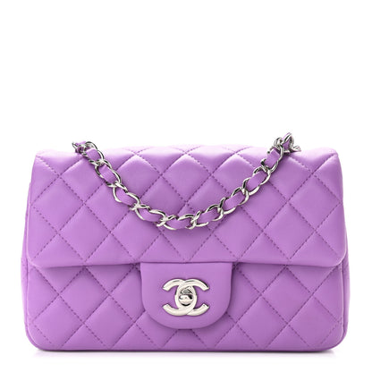 Chanel Lambskin Quilted Mini Rectangular Flap Purple 1 of 11