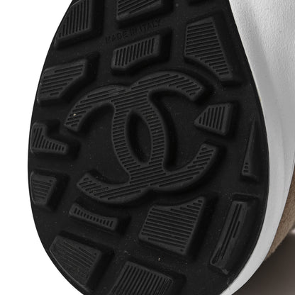 Chanel Suede Goatskin CC Sneakers 38 Dark Beige 6 of 7