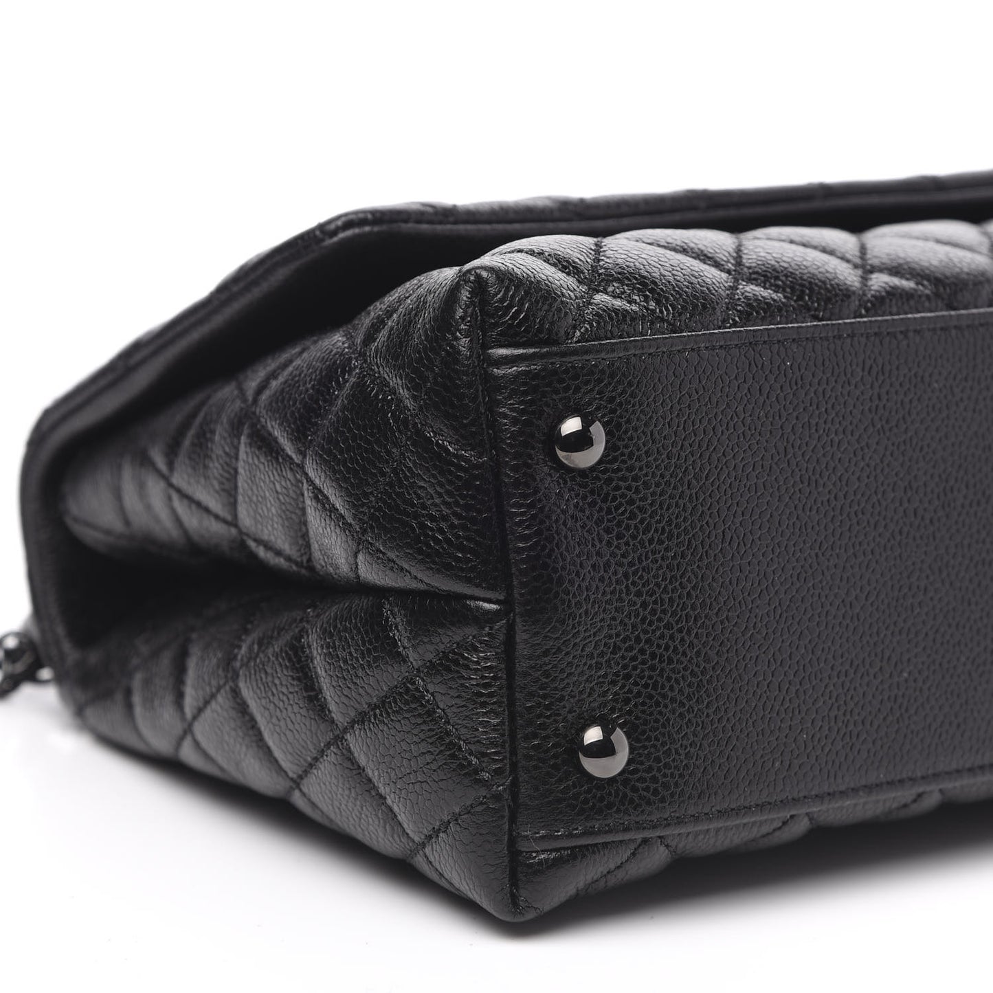 Caviar Quilted Small Coco Handle Flap So Black