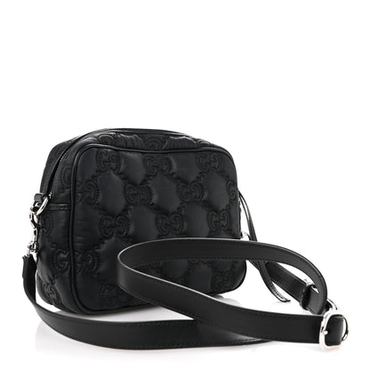 Gucci Nylon Calfskin Enamel GG Matelasse Shoulder Bag Black 3 of 10