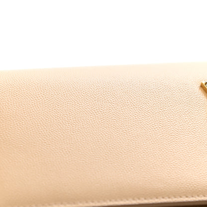 Saint Laurent Grain De Poudre Classic Monogram Cassandre Clutch Nude 8 of 13