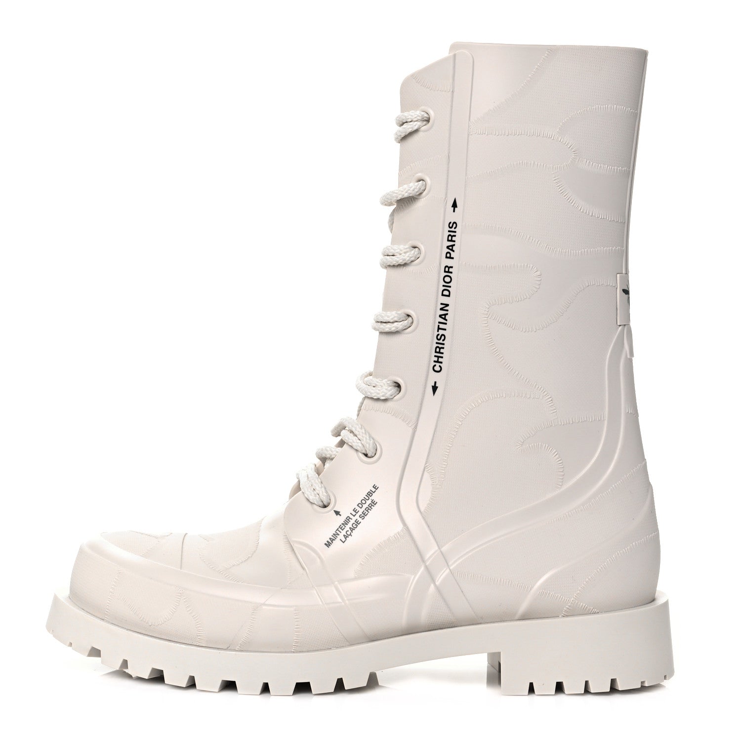 Christian Dior Rubber Camouflage Diorcamp 15mm Tall Boots 39 Off White 1 of 8