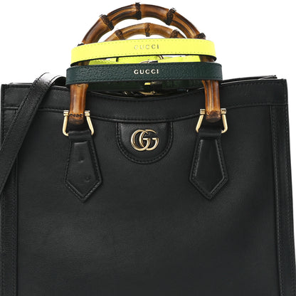 Gucci Calfskin Small Diana Tote Bag Black Yellow Fluo 9 of 12