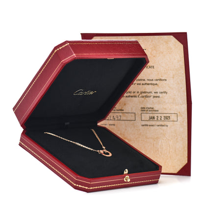 Cartier 18K Pink Gold 2 Diamond LOVE Necklace 5 of 5