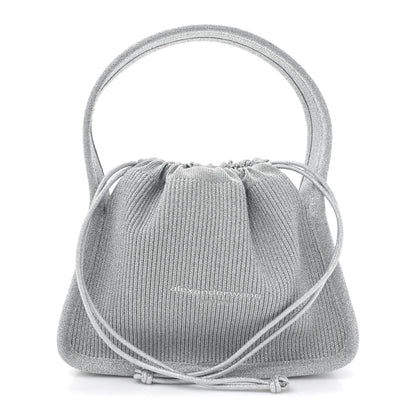 Alexander Wang Metallic Ribbed Knit Small Ryan Bag Silver 1 of 9