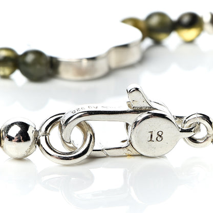 Gucci Sterling Silver Green Tourmaline Bead Heart Bracelet 4 of 5