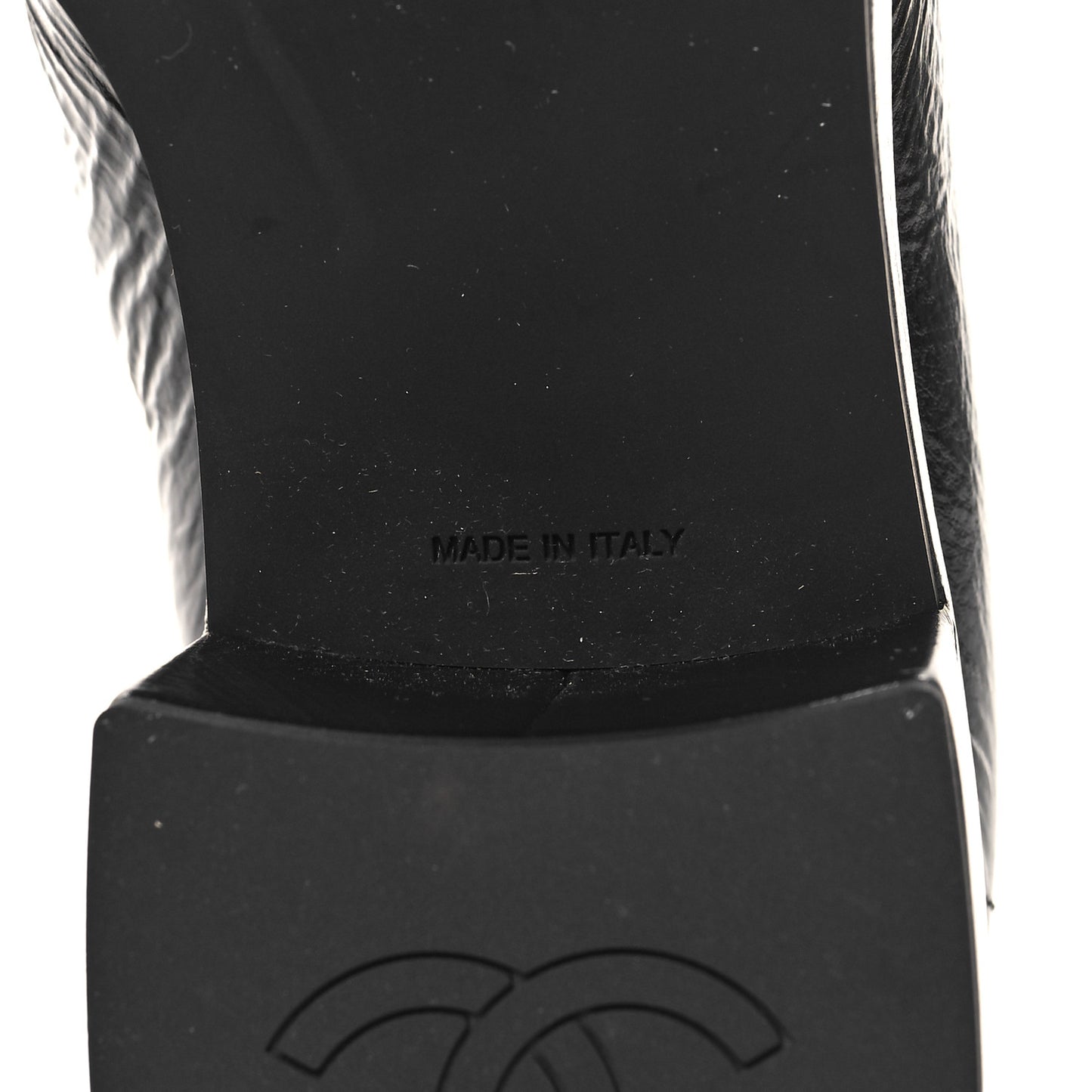 Shiny Calfskin Logo Loafers 39.5 Black
