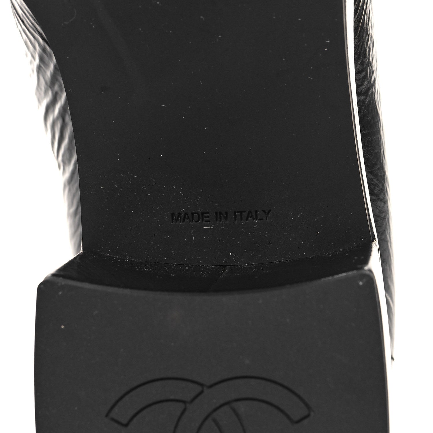 Chanel Shiny Calfskin Logo Loafers 39.5 Black 7 of 9