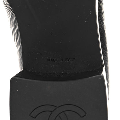 Chanel Shiny Calfskin Logo Loafers 39.5 Black 7 of 9