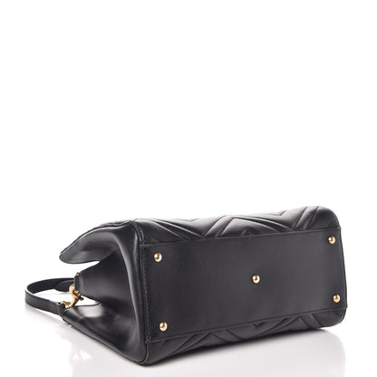 Gucci Calfskin Matelasse Small GG Marmont Tote Black 4 of 13