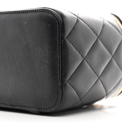 Chanel Goatskin Quilted Punk Essentials Vanity Case With Chain Black 10 of 11