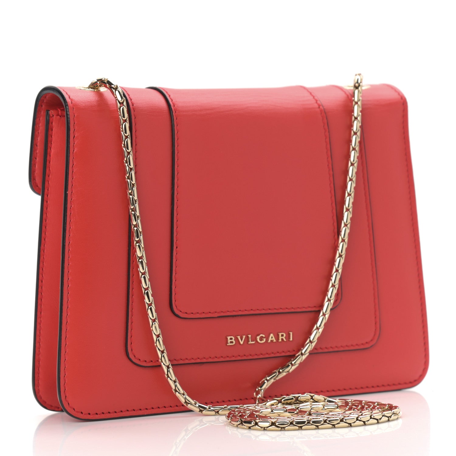 Bulgari Calfskin Serpenti Forever Crossbody Bag Red 3 of 10