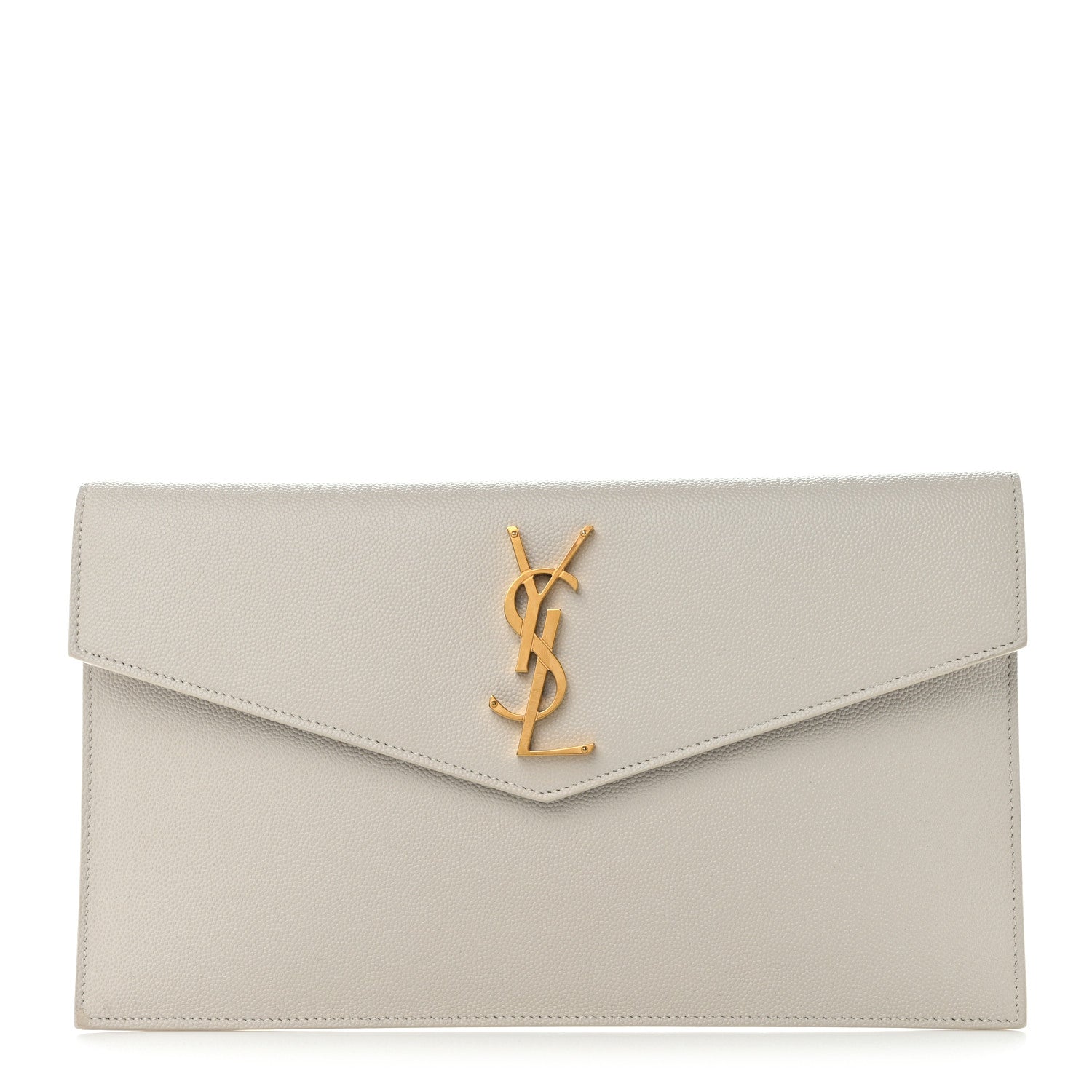 Saint Laurent Grain De Poudre Uptown Pouch Blanc Vintage 1 of 8