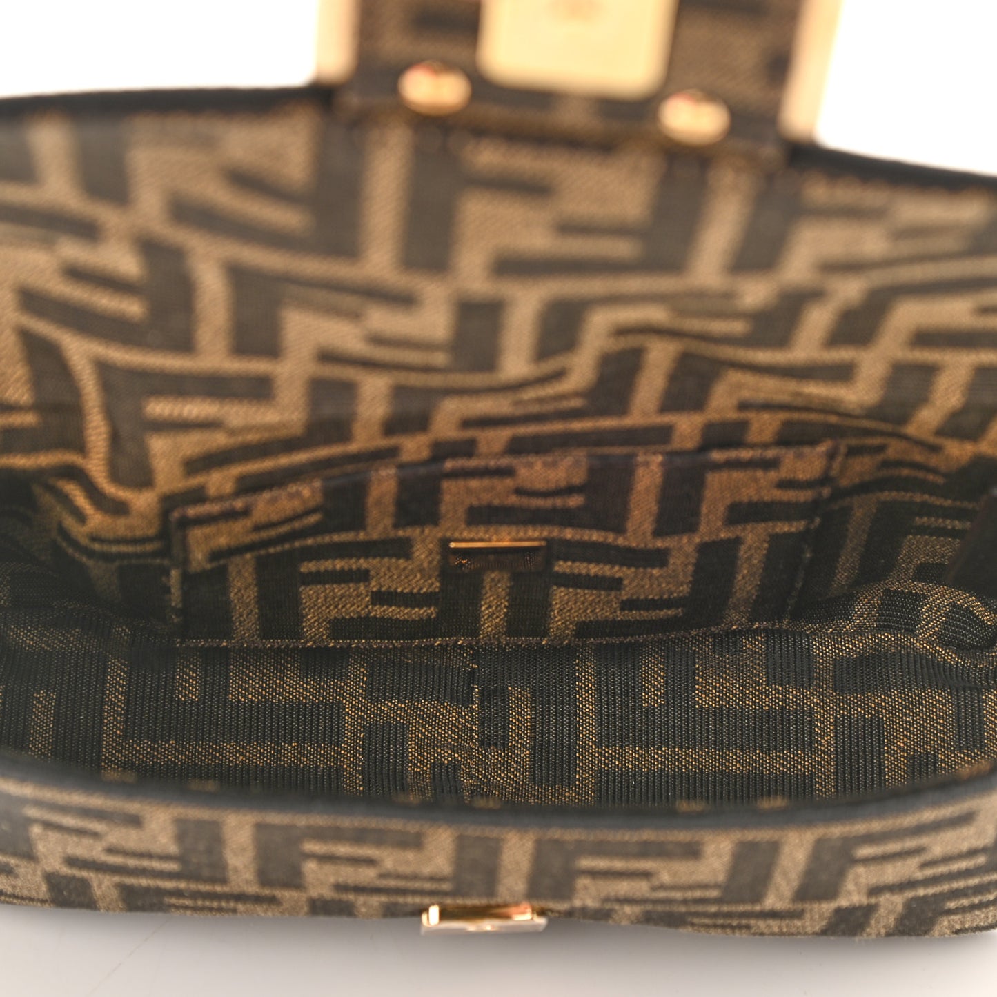Fabric Jacquard FF 1974 Mini Baguette Tobacco Moro Black
