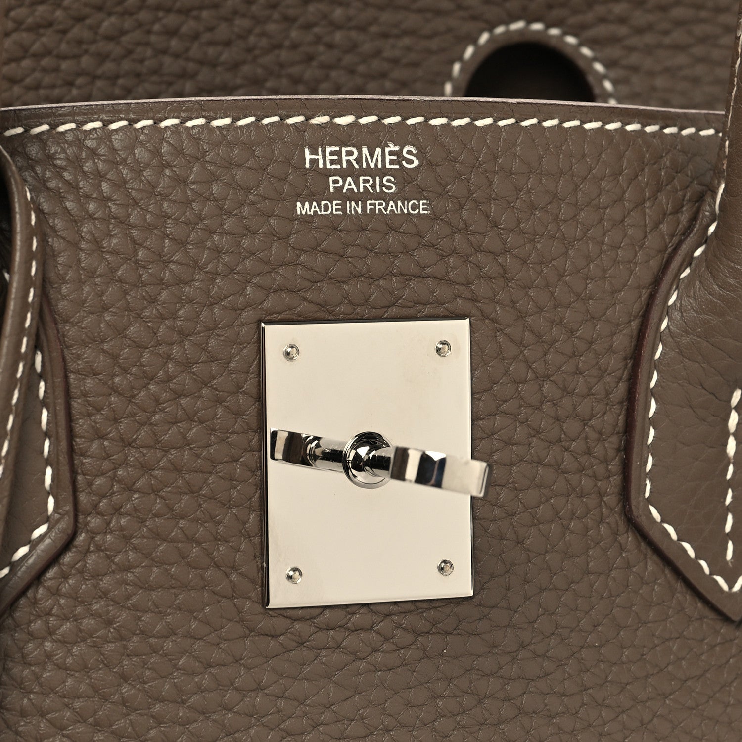 Hermes Taurillon Clemence Birkin 30 Etoupe 6 of 13