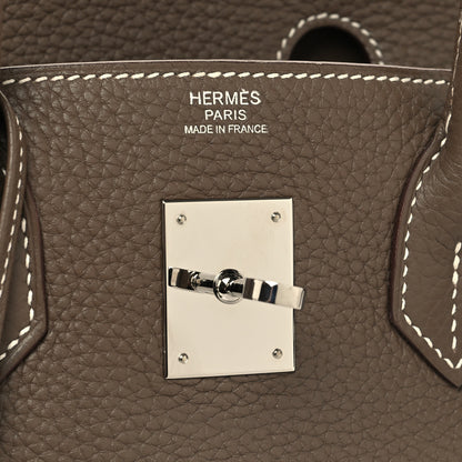Hermes Taurillon Clemence Birkin 30 Etoupe 6 of 13