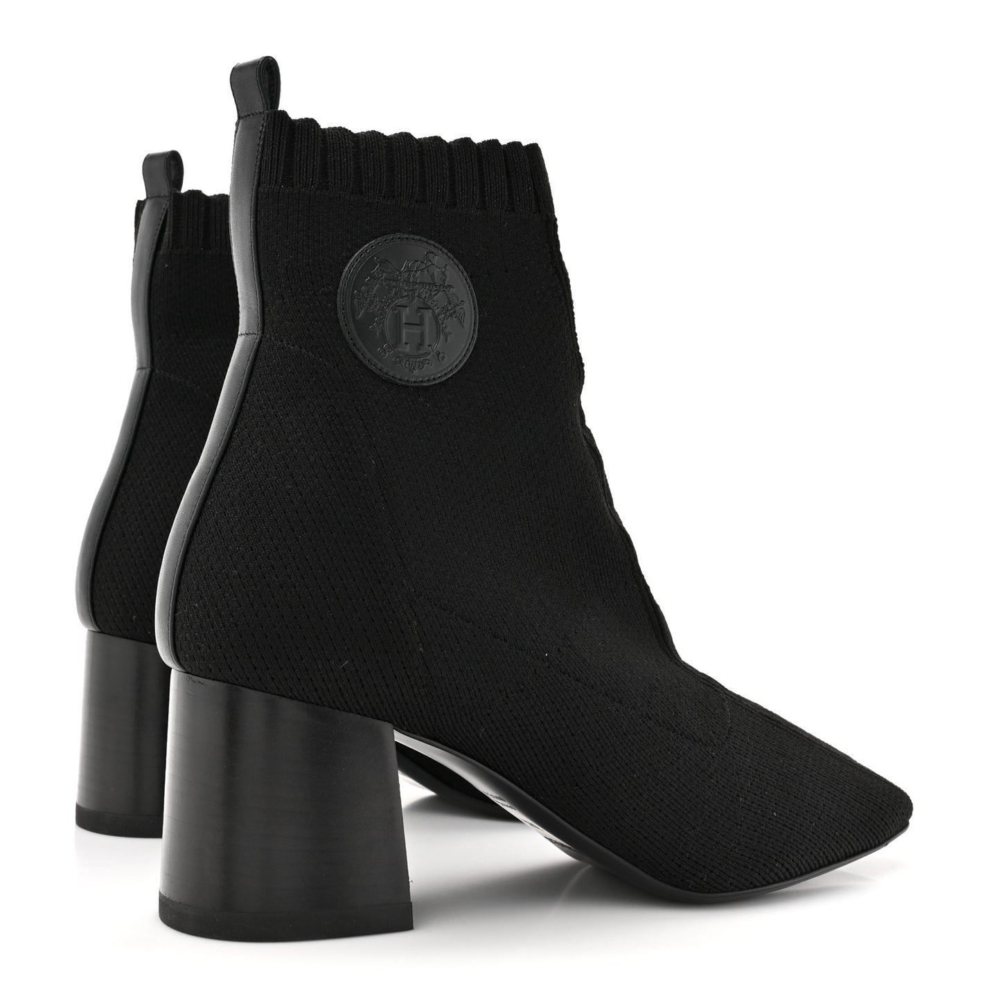 Knit Calfskin Volver 60 Ankle Boots 39.5 Black