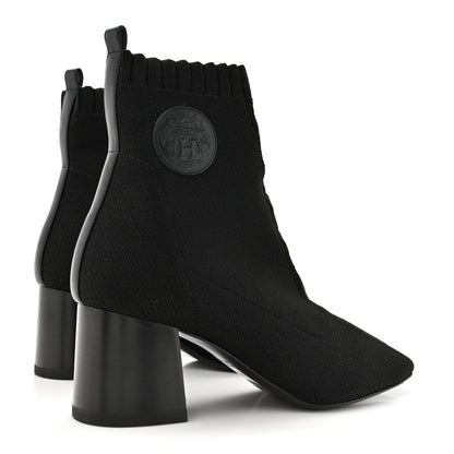 Hermes Knit Calfskin Volver 60 Ankle Boots 39.5 Black 4 of 9