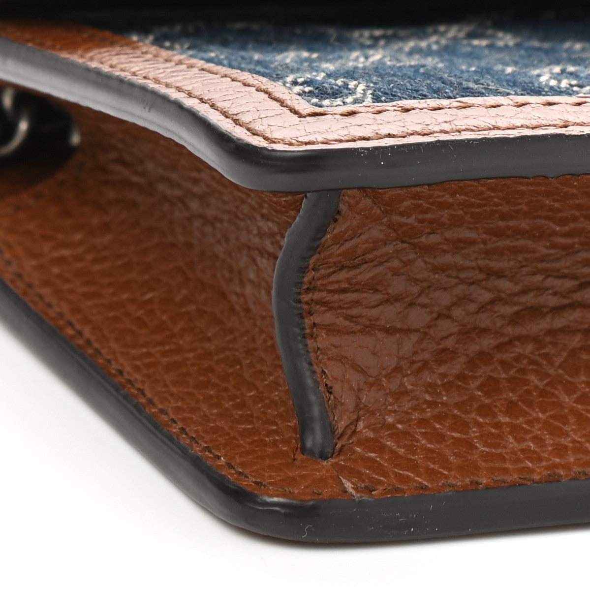 New Denim GG Monogram Dollar Calfskin Enamel Super Mini Dionysus Shoulder Bag Blue Tea Cuir Epilog Electric Blue