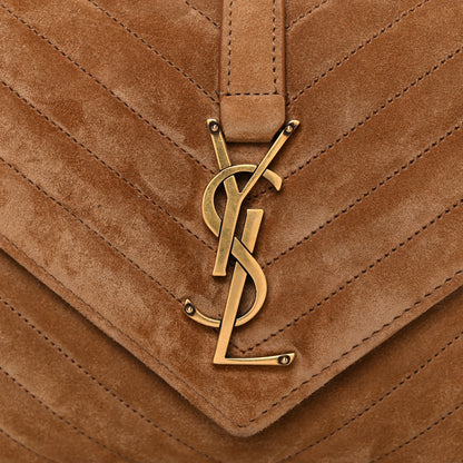 Saint Laurent Suede Matelasse Chevron Monogram Medium College Bag Cinnamon 22 of 22