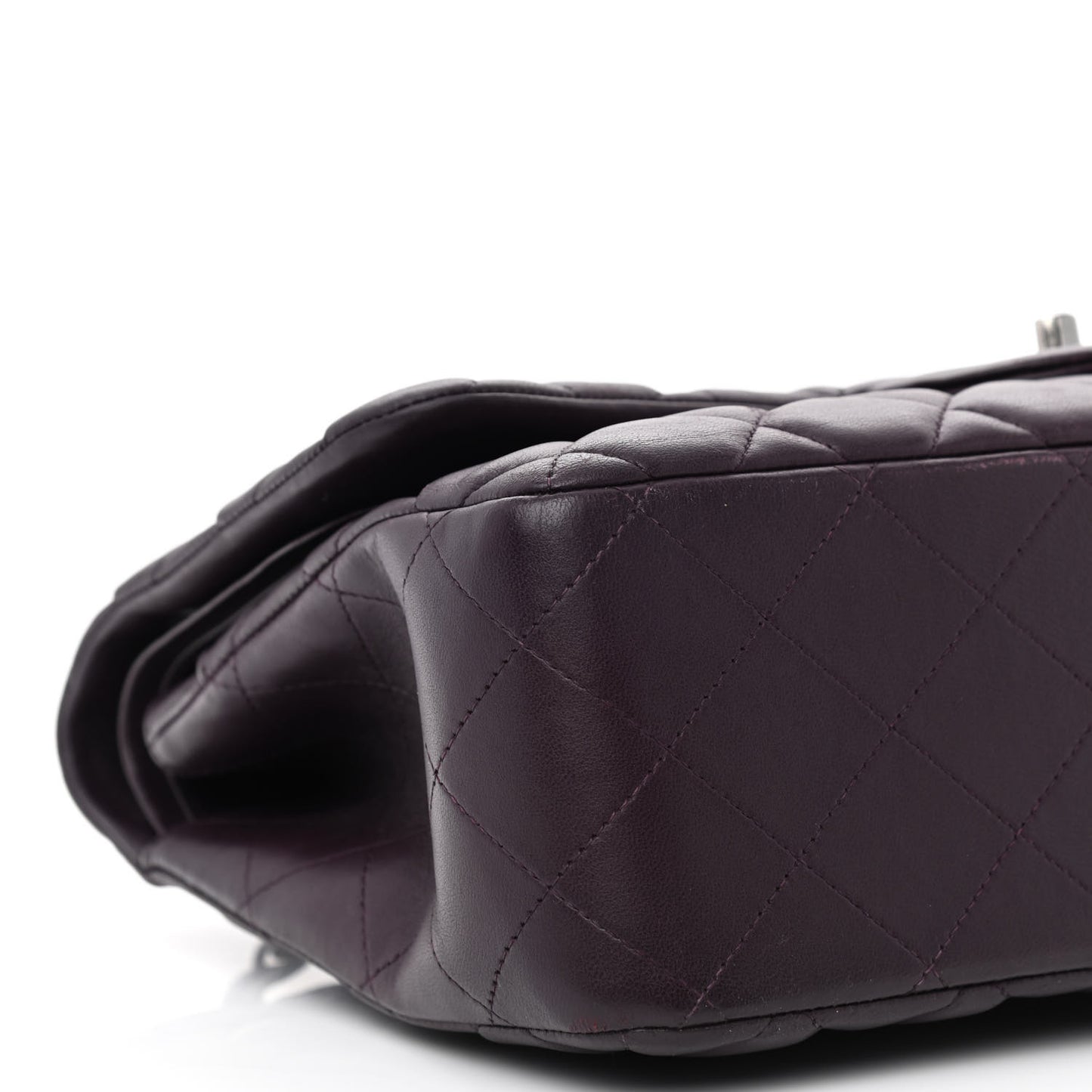 Lambskin Quilted Jumbo Double Flap Purple
