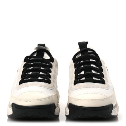 Chanel Velvet Calfskin Mixed Fibers CC Sneakers 40.5 Ivory Black 3 of 11