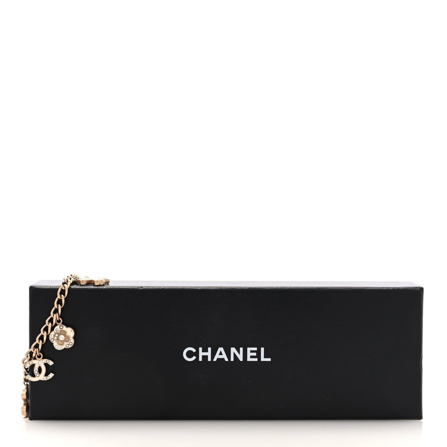 Chanel Enamel Crystal Pearl CC Lucky Charms Bracelet Gold White 5 of 5