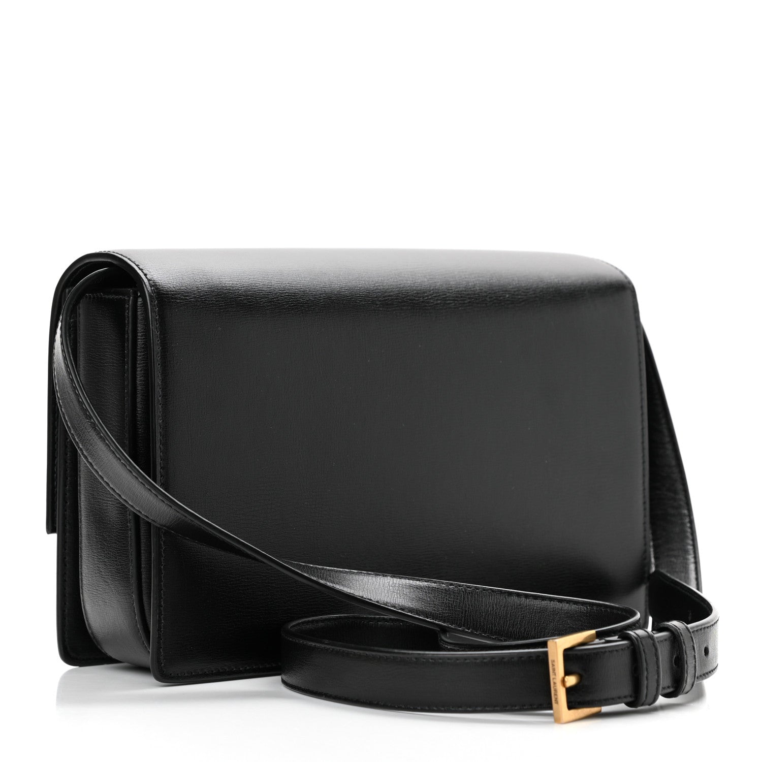 Saint Laurent Smooth Calfskin Suede Medium Bellechasse Black Dark Green 3 of 11