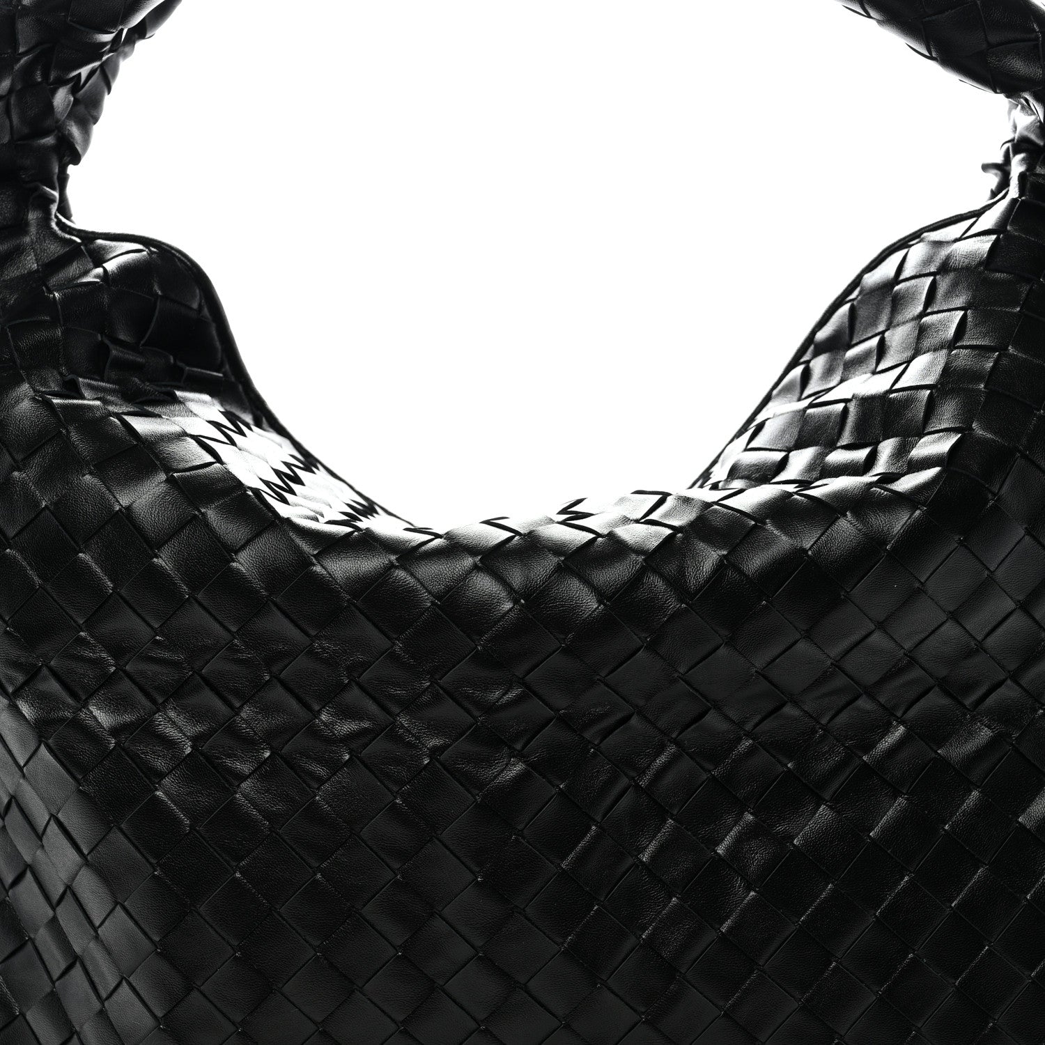 Bottega Veneta Calfskin Intrecciato Large Hop Black Black 8 of 10