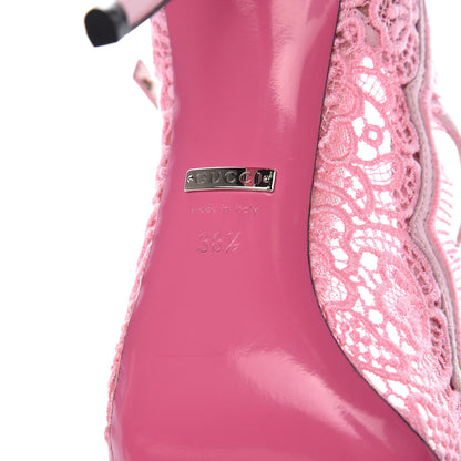 Gucci Lace Pizzo Venice Pumps 38.5 Sugar Pink 7 of 7