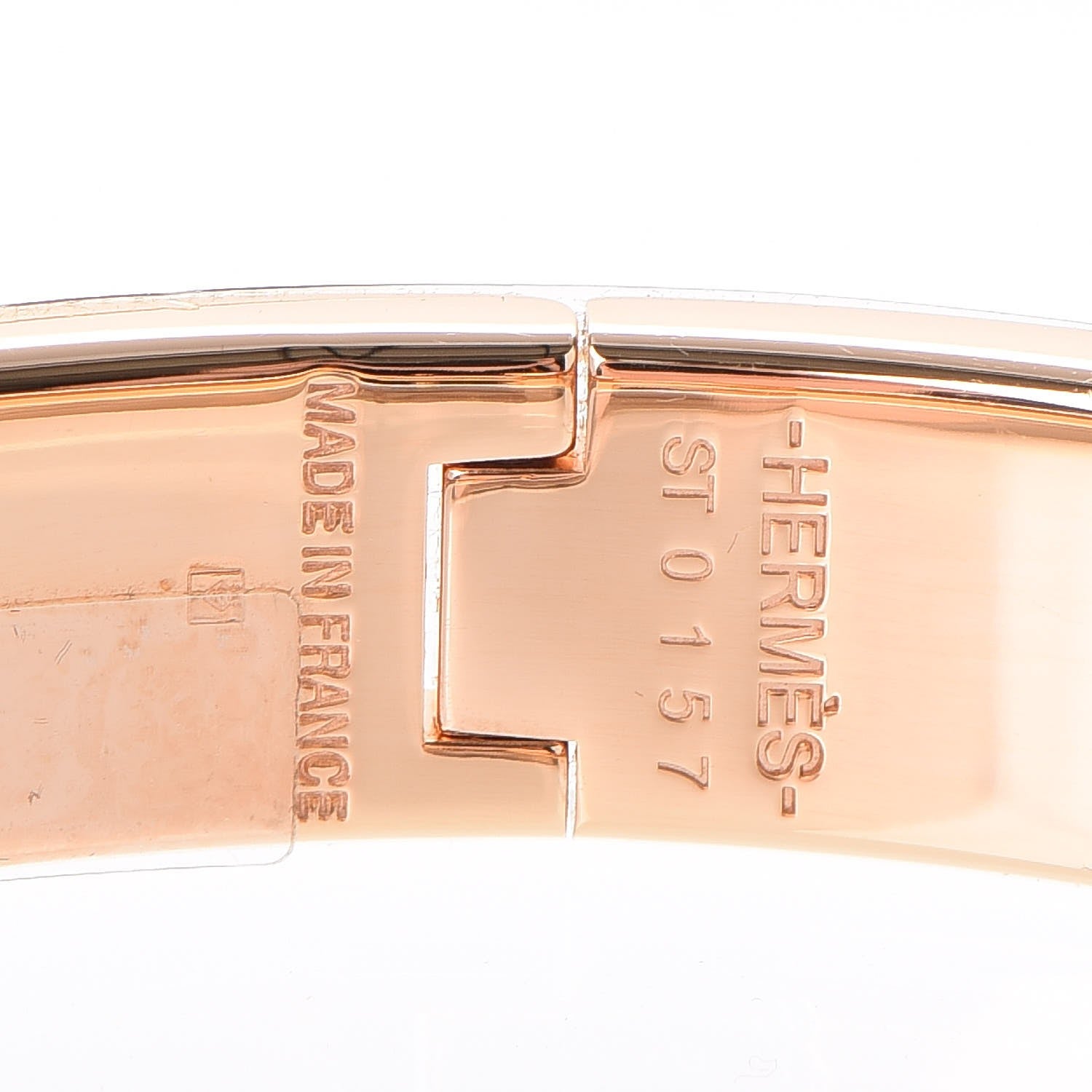 Hermes Enamel Narrow Clic Clac H Bracelet GM White 4 of 5