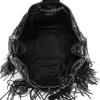 Chanel Lambskin Quilted Western Baluchon Fringe Bag Black 5 of 7