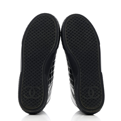 Chanel Calfskin High Top CC Sneakers 36.5 Black 5 of 16