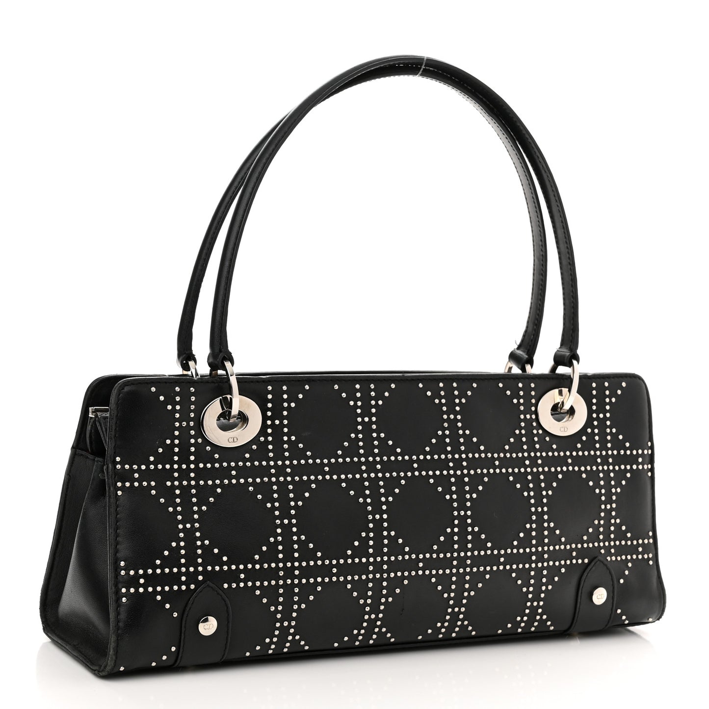 Lambskin Cannage Studded East West Lady Dior Black