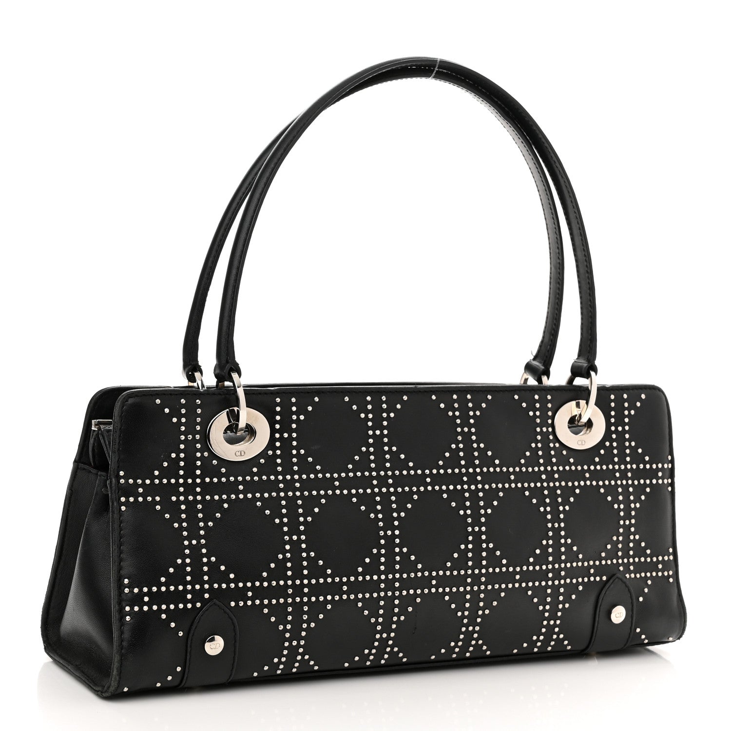Christian Dior Lambskin Cannage Studded East West Lady Dior Black 1 of 13
