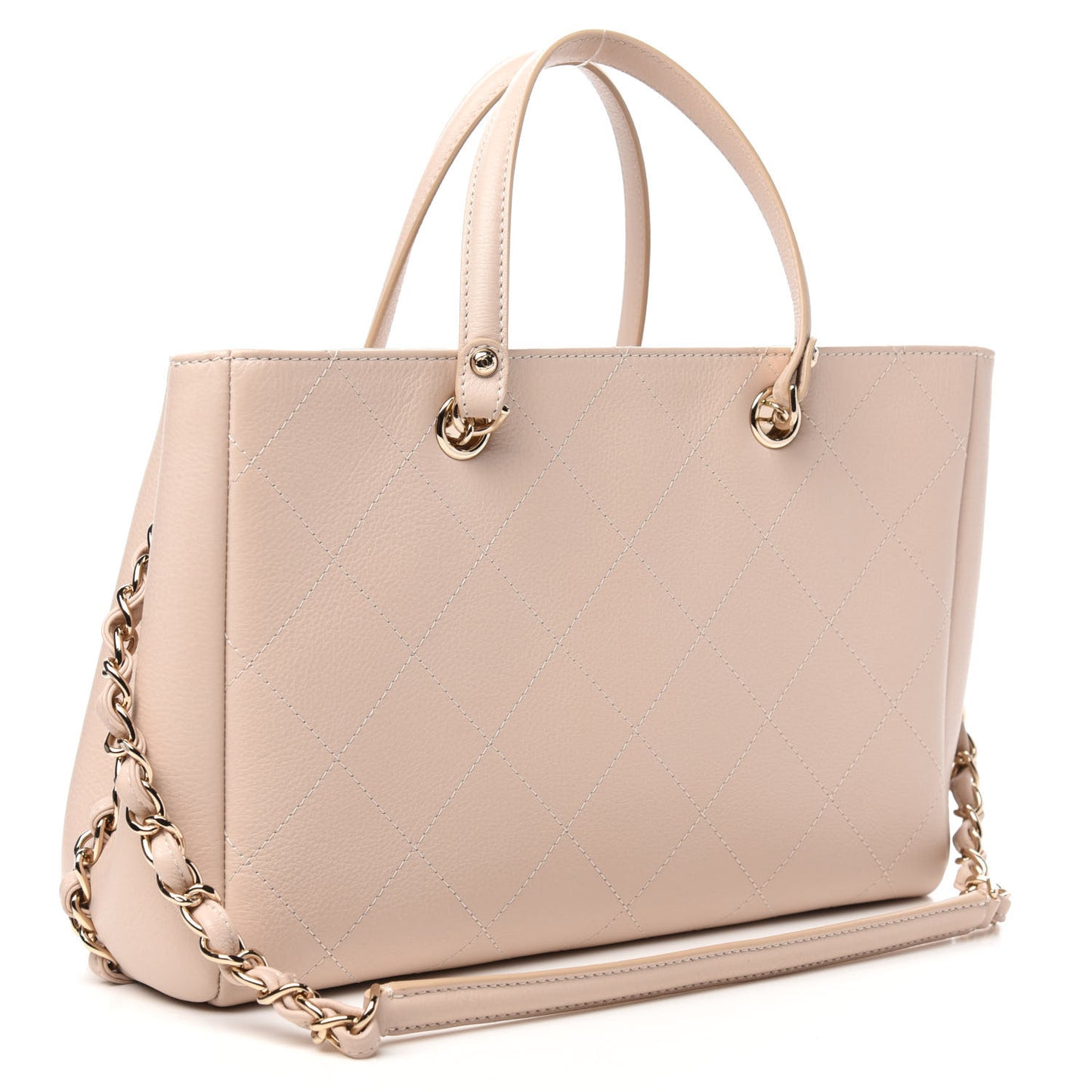 Bullskin Stitch Small Shopping Tote Light Pink