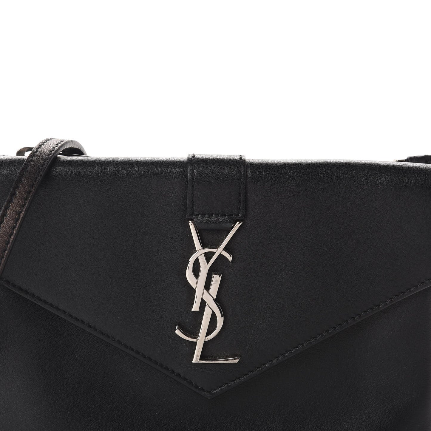 Calfskin Monogram Tri Pocket Crossbody Bag Black