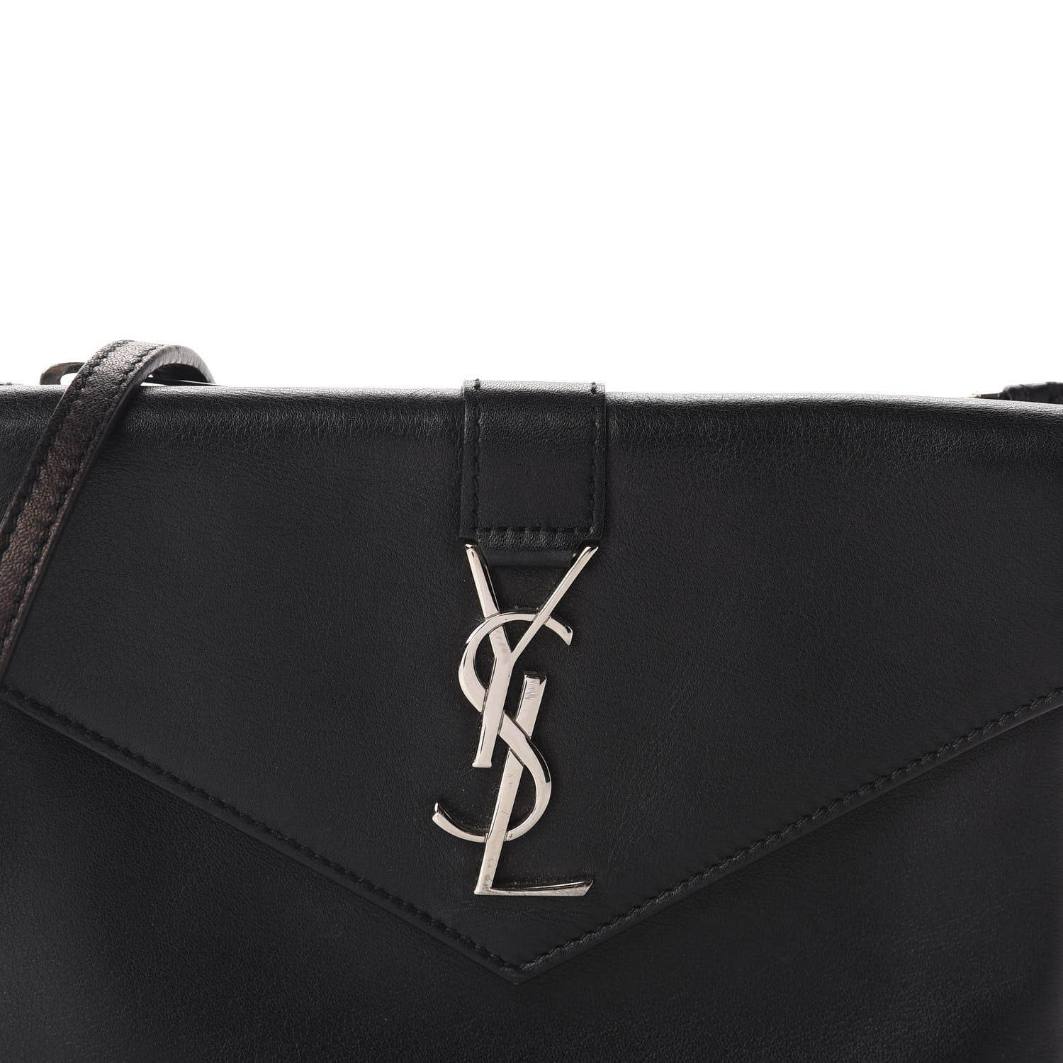 Saint Laurent Calfskin Monogram Tri Pocket Crossbody Bag Black 11 of 11
