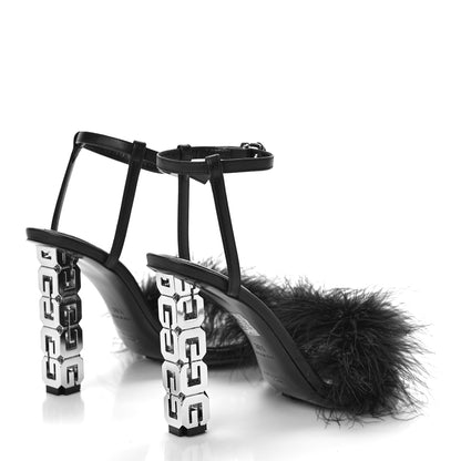Givenchy Smooth Nappa Feather G Cube 105mm Sandals 41 Black 4 of 9