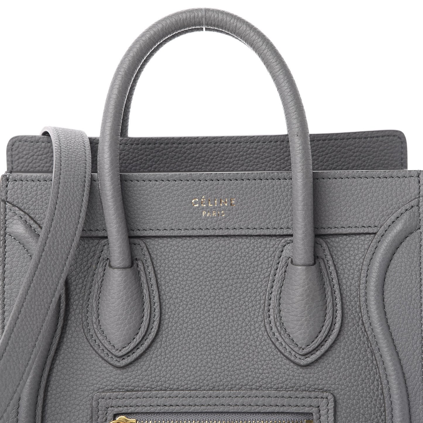 Drummed Calfskin Nano Luggage Kohl
