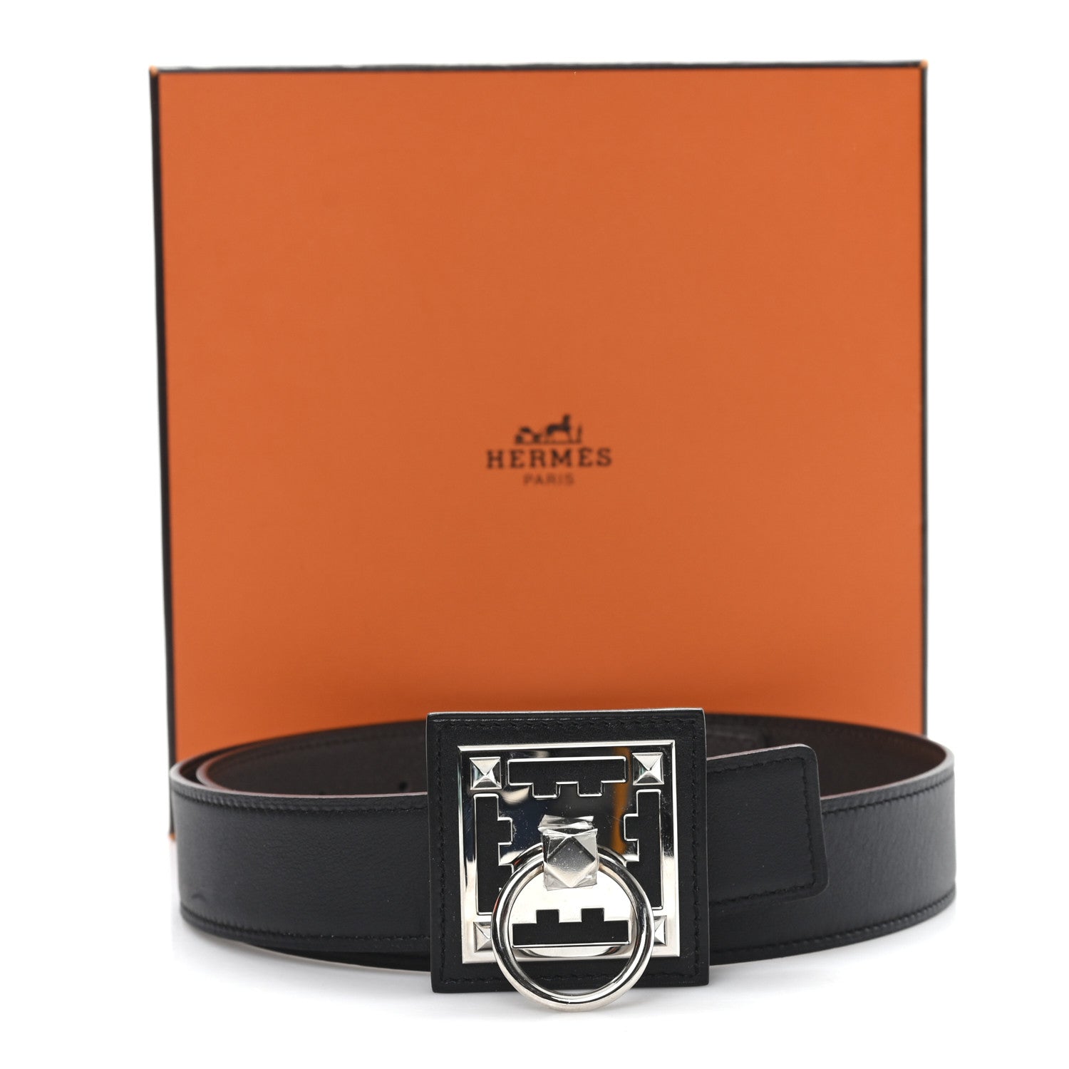 Hermes Epsom Swift 32mm Collier De Chien Belt 75 Black 5 of 5