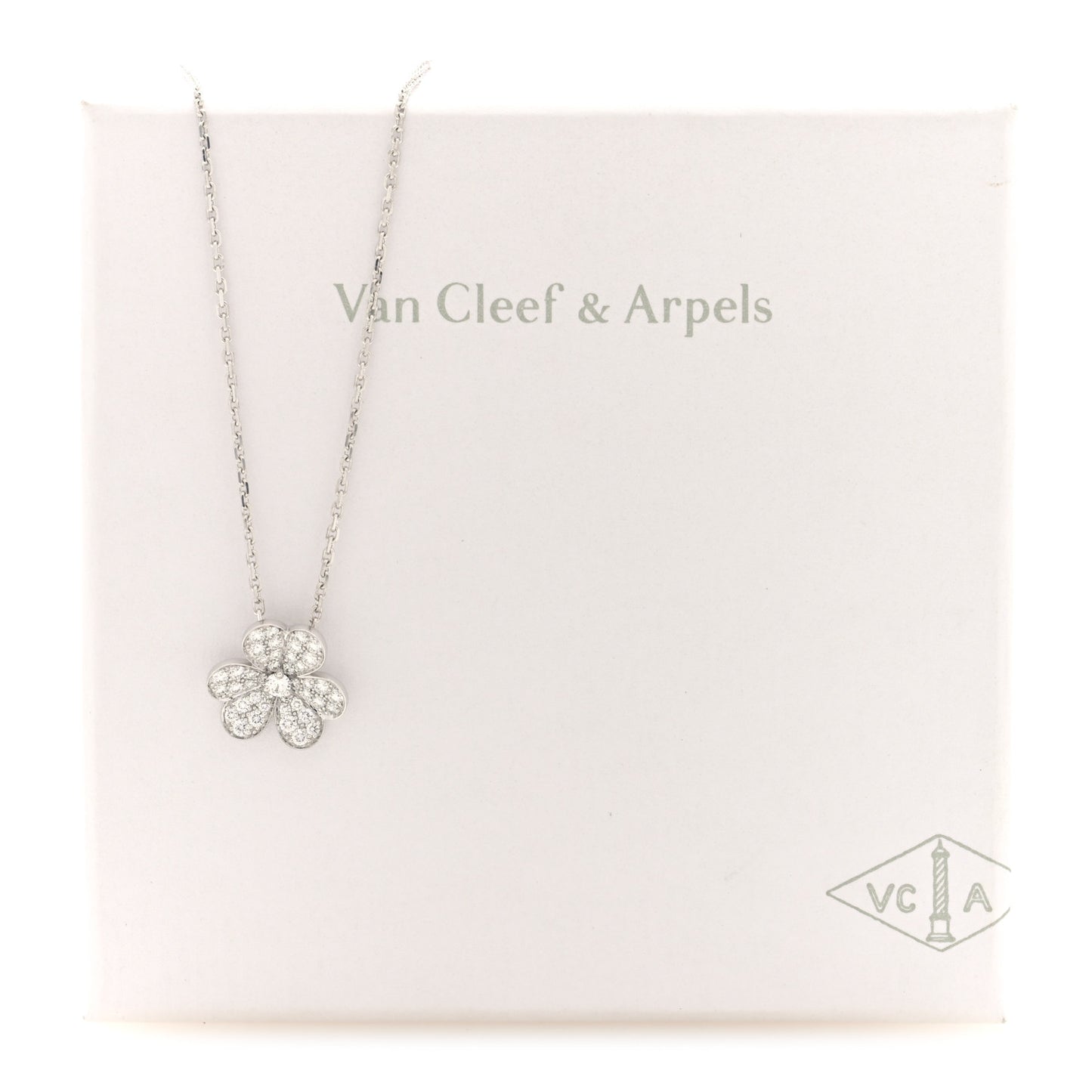 18K White Gold Diamond Small Frivole Pendant Necklace