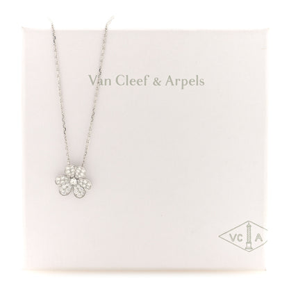 Van Cleef & Arpels 18K White Gold Diamond Small Frivole Pendant Necklace 4 of 4