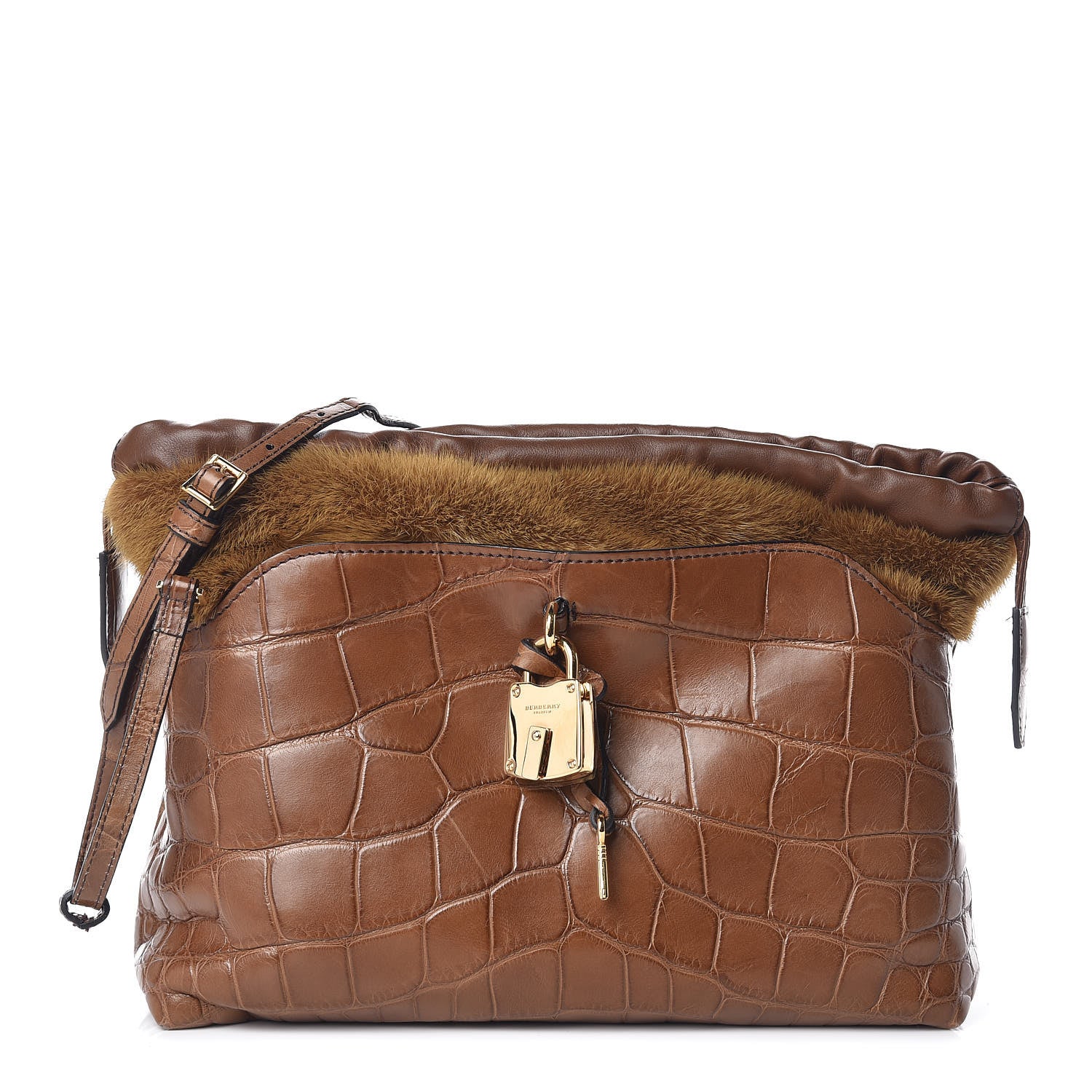 Burberry Alligator Mink Little Crush Bag Brown 1 of 15