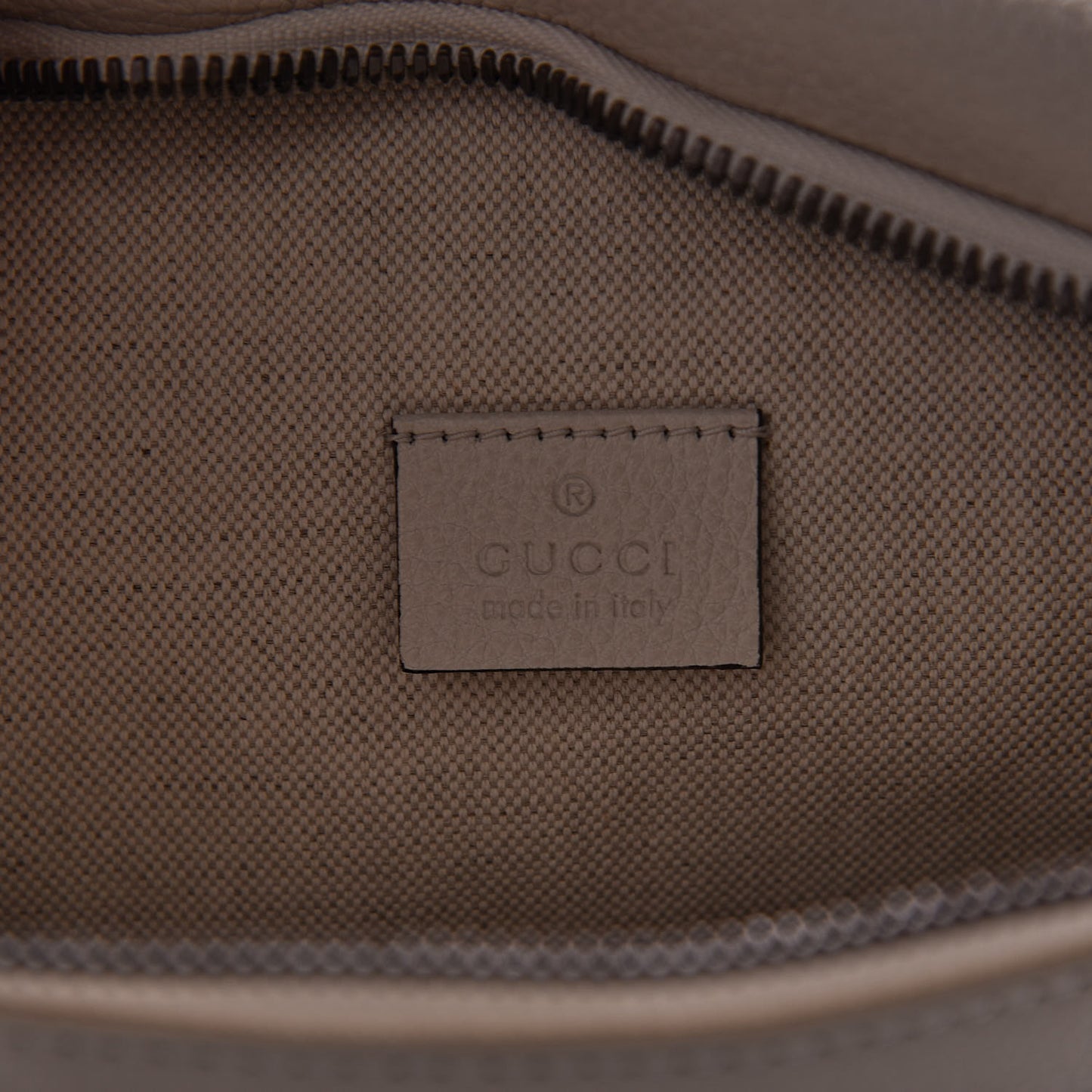 Grained Calfskin Logo Belt Bag White