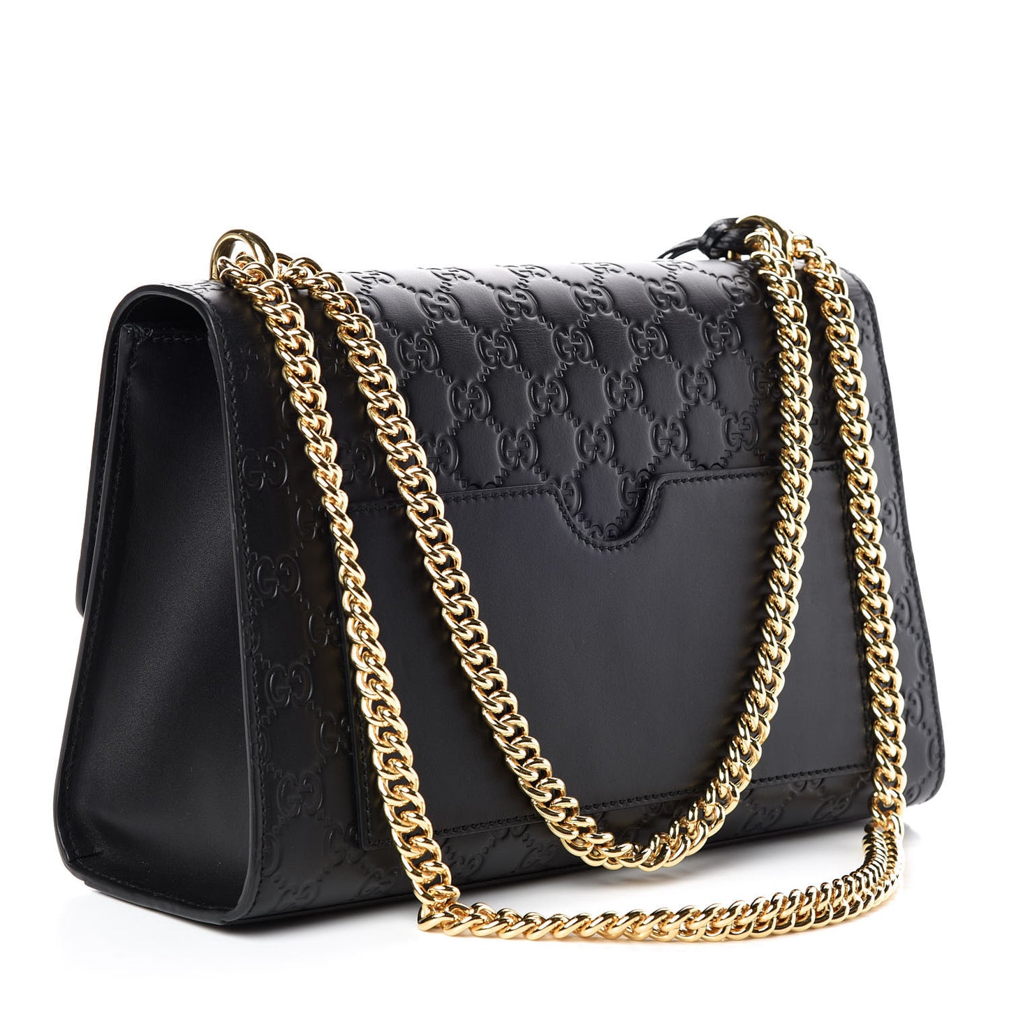 Guccissima Medium Padlock Shoulder Bag Black