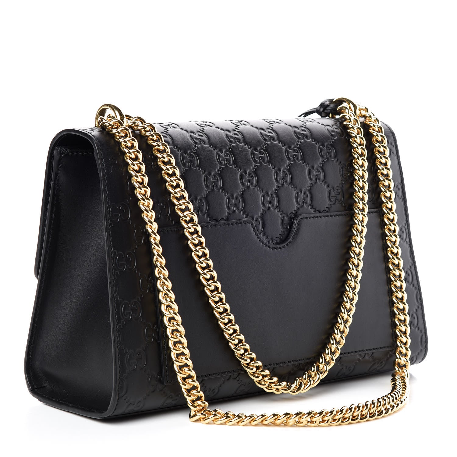Gucci Guccissima Medium Padlock Shoulder Bag Black 3 of 9