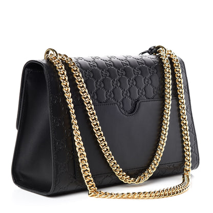 Gucci Guccissima Medium Padlock Shoulder Bag Black 3 of 9