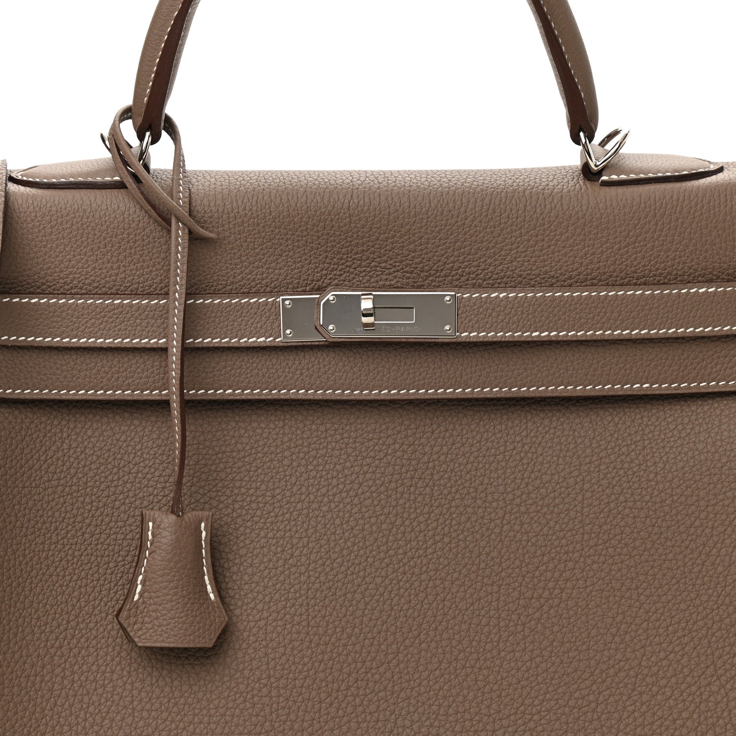 Hermes Togo Horseshoe Kelly Retourne 35 Etoupe 8 of 12