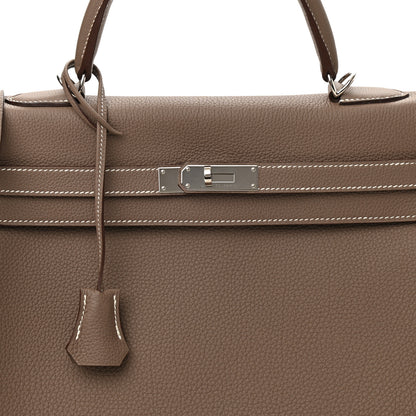 Hermes Togo Horseshoe Kelly Retourne 35 Etoupe 8 of 12